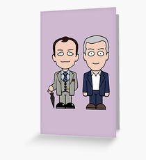 Mycroft and Lestrade mini people (card) Greeting Card