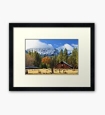 Autumn Barn At Thompson Peak Framed Print
