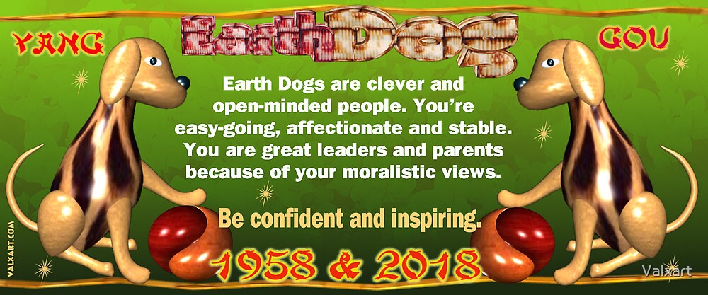 quot 1958 2018 Chinese zodiac born in year of Earth Dog by Valxart quot by