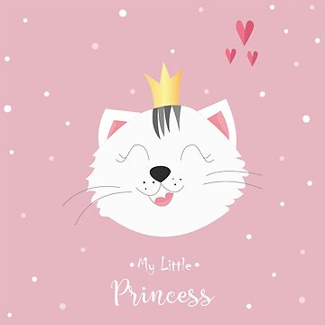 Artwork thumbnail, Cute cartoon kitty princess Head of cat with lettering My Little Princess.  by vectormarketnet