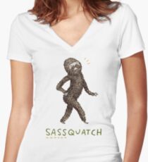 Sassquatch Women's Fitted V-Neck T-Shirt