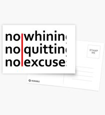 No Whining | No Quitting | No Excuses Postcards