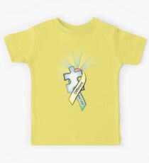 Autism Ribbon with Puzzle Peace Kids Tee