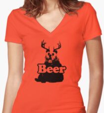 Beer Women's Fitted V-Neck T-Shirt