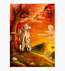 Okami wolf and pup Photographic Print