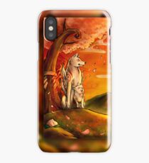 Okami wolf and pup iPhone Case/Skin
