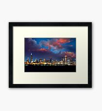 Chicago Skyline Sunset Framed Print