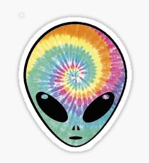 alien tie dye Sticker