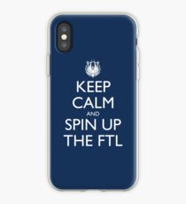 Keep Calm and Spin Up The FTL (Blue iPhone Case