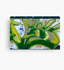 Abstract Graffiti Art fragment in Green Canvas Print