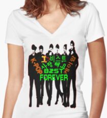 ♥♫I Love B2ST Forever Splendiferous K-Pop Clothes & Stickers♪♥ Women's Fitted V-Neck T-Shirt