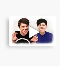 Dan & Phil | YouTube Play Button Canvas Print
