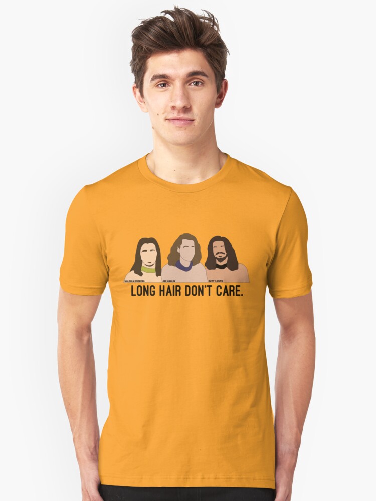 Long Hair Don T Care Old Version T Shirt By Katietedesco Redbubble