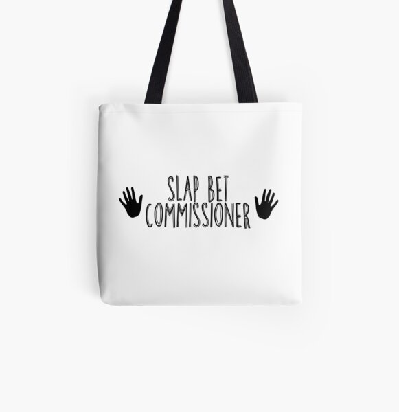 Slap bet text - black text All Over Print Tote Bag
