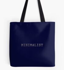 Dark Navy Blue and Silver Minimalist Typewriter Font Tote Bag