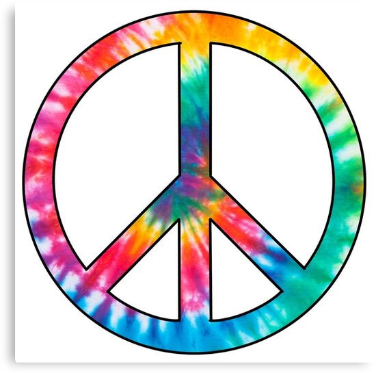 Tie Dye Peace Sign Canvas Print By Siarasmall Redbubble 