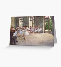 Edgar Degas French Impressionism Oil Painting Ballerinas Rehearsing Greeting Card