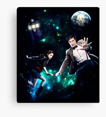 Amy and The Doctor in Space Canvas Print
