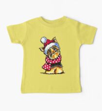 Yorkie Happy Winter Hat & Scarf Baby Tee