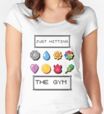 Pokemon hitting the gym Women's Fitted Scoop T-Shirt