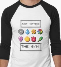 Pokemon hitting the gym Men's Baseball Âľ T-Shirt