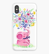 Spring Bouquet - Rondy the Elephant holding beautiful flowers iPhone Case