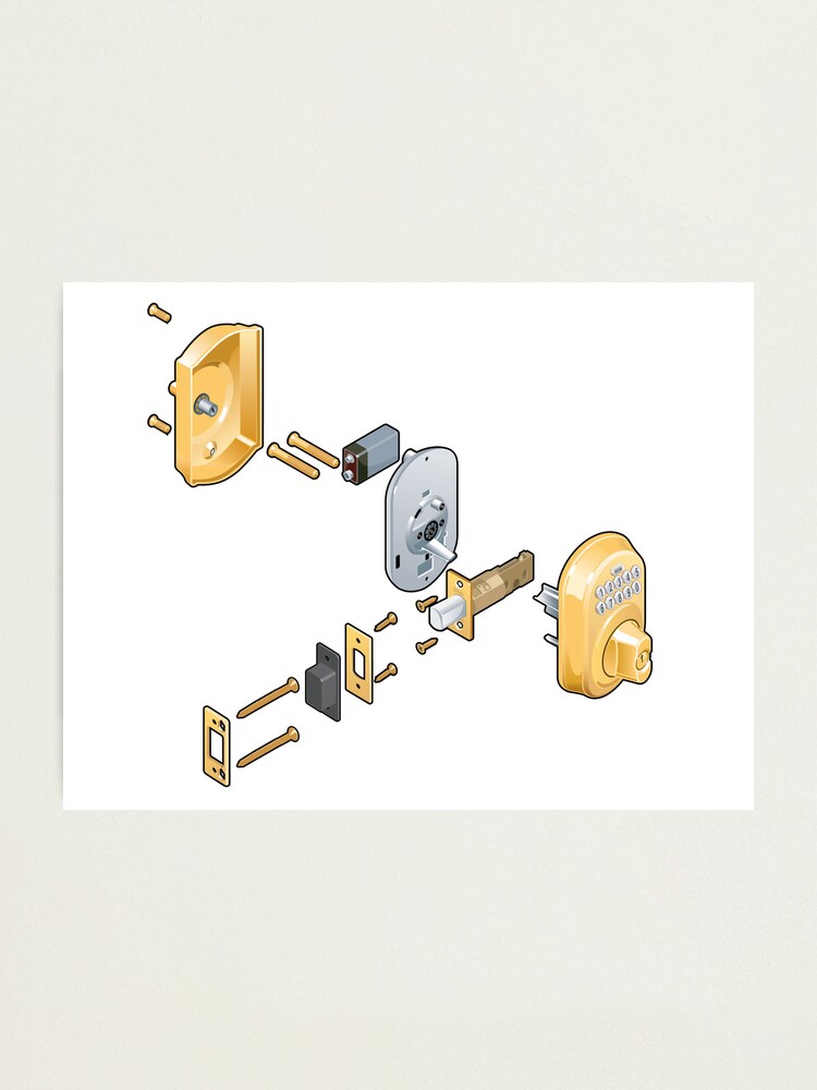 "Door lock (exploded view)" Photographic Print by mjibubble Redbubble