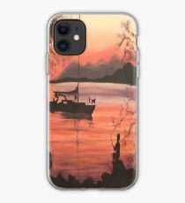 Fishing at Sunset in Massachusetts by Suzanne Marie Leclair iPhone Case
