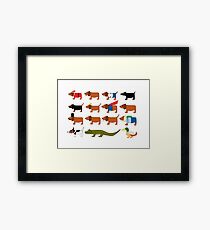 Sneaky Dog and friends Framed Print
