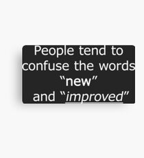 Television - the words 'new' and 'improved' Canvas Print