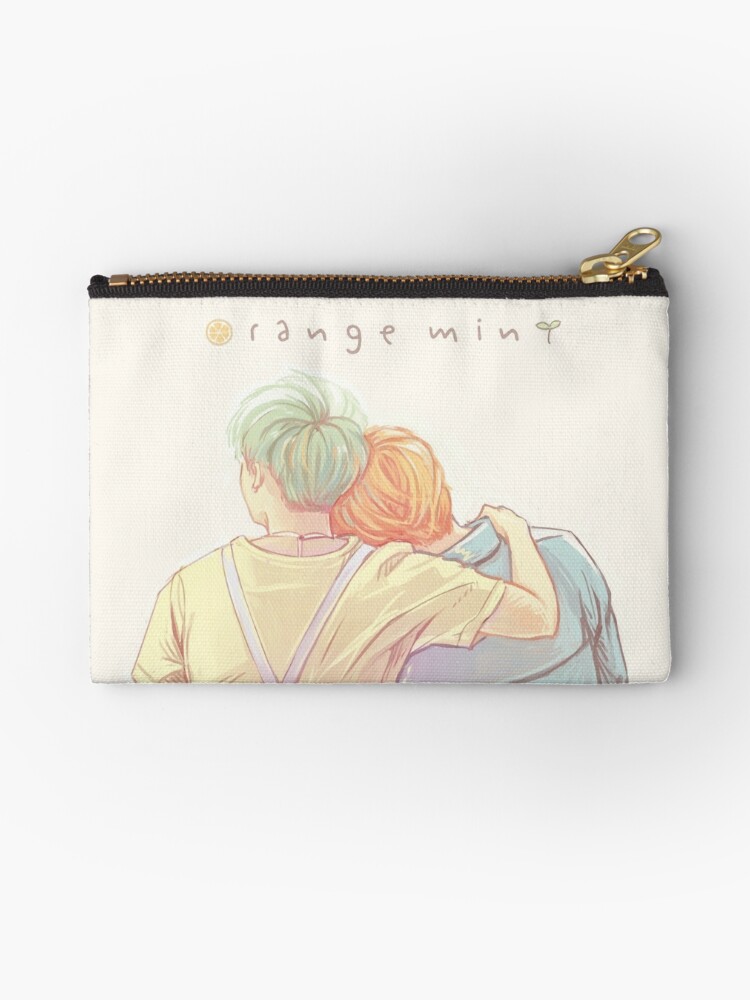 Orange Mint Yoonmin Zipper Pouch By Kharys Redbubble