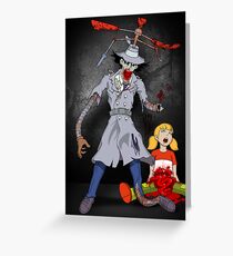 Inspector Zombie (with Penny) Greeting Card