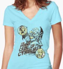 The Prank Call of Cthulhu Women's Fitted V-Neck T-Shirt