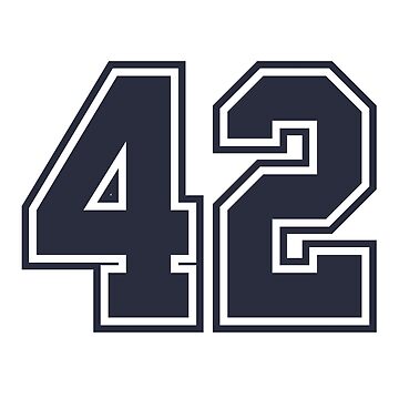 42 Navy Grey Red Sports Number Fourty-Two Sticker for Sale by HelloFromAja