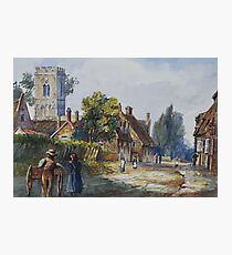watercolour of Little Houghton, Northamptonshire, 1873 Photographic Print