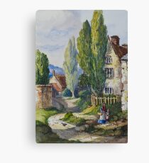 Watercolour of Cogenhoe, Northamptonshire, 1873 Canvas Print