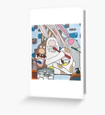 Awesome Bunnies Brush Their Teeth Greeting Card