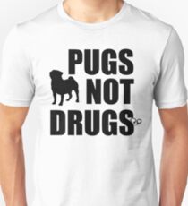 Camiseta unisex Pugs no drogas