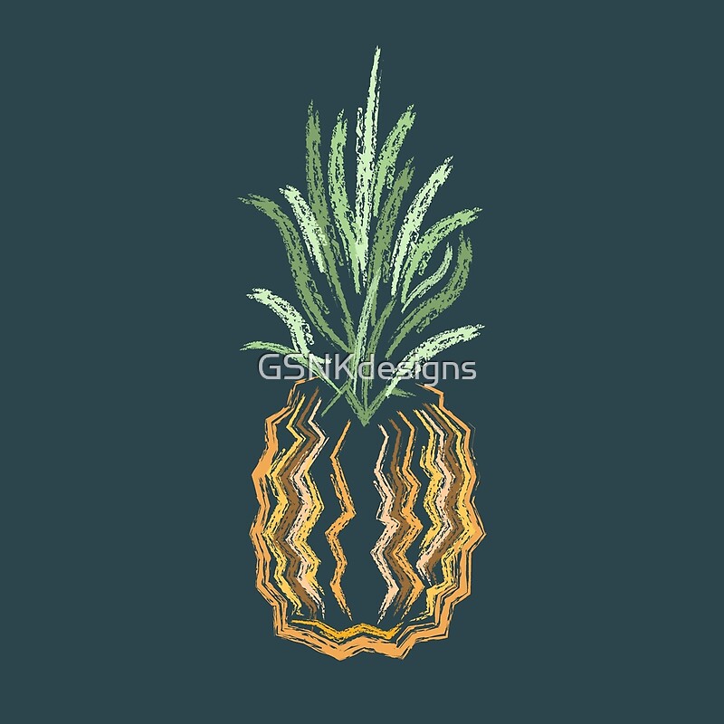 "Pineapple Chalk Drawing Pattern" by GSNKdesigns Redbubble