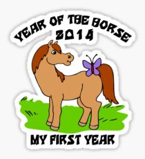 Born Year of The Horse Baby 2014 Sticker