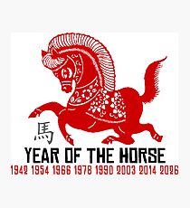 Year of The Horse Paper Cut - Chinese Zodiac Horse Photographic Print