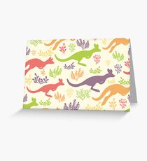 Jumping kangaroos pattern Greeting Card