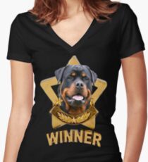 Rottweiler Women's Fitted V-Neck T-Shirt