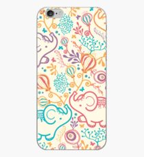 Elephants with bouquets pattern iPhone Case