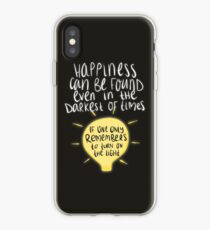 Vinilo o funda para iPhone La felicidad se puede encontrar incluso en los momentos más oscuros, si uno solo recuerda encender la luz.
