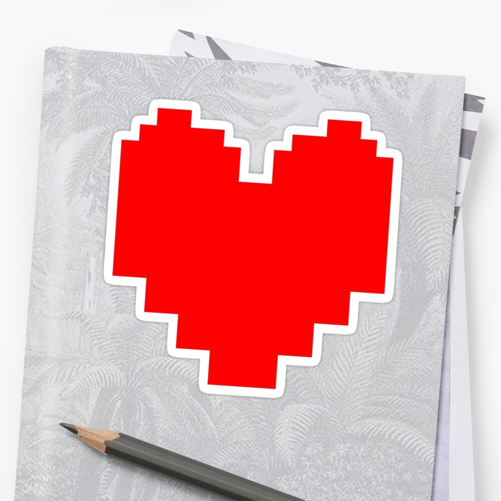 Download "Undertale - Heart" Sticker by Claritype | Redbubble