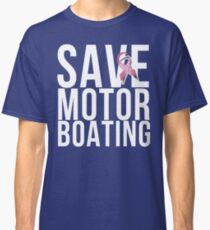 Mens Breast Cancer Save Motorboating Classic T-Shirt