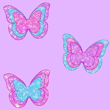 Artwork thumbnail, y2k sparkly butterflies by discostickers