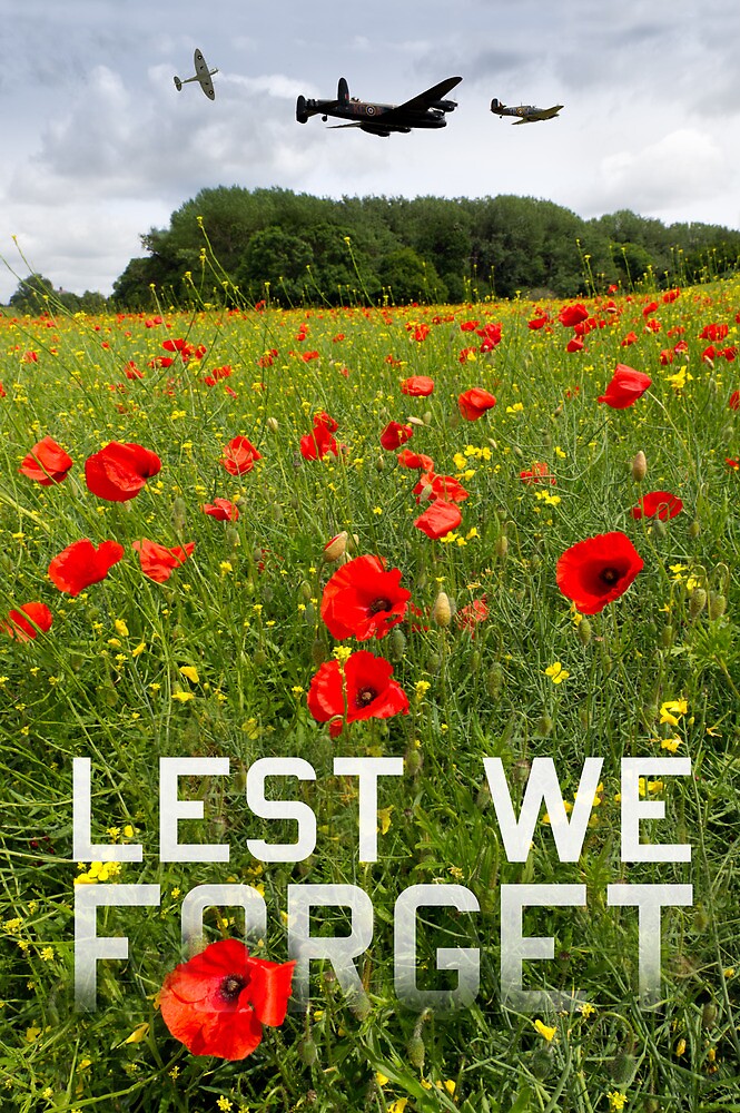 "Remember them poster version 'Lest we by Gary Eason Redbubble