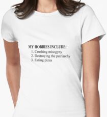 Hobbies of a Feminist Women's Fitted T-Shirt